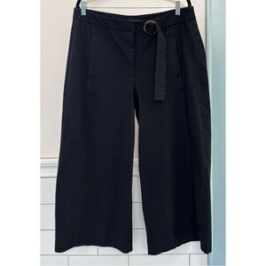 Worthington Women’s Plus 16 Black Wide Leg Crop Capris Belt Work Career Business